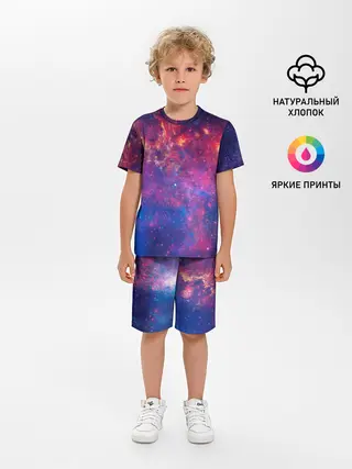 Детская пижама с шортами / Космос