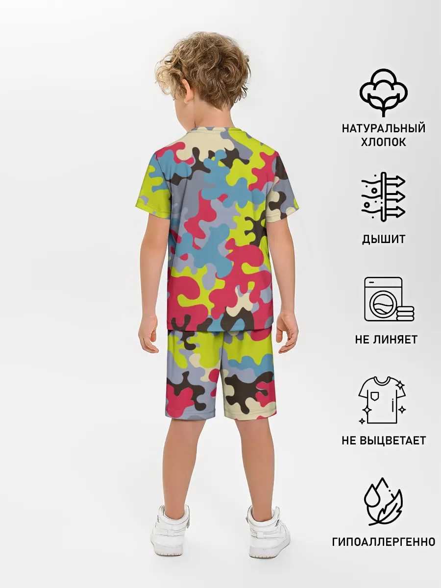 Детская пижама с шортами / Цветные облака