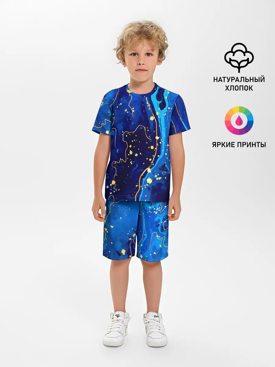 Детская пижама с шортами / СИНИЙ ГРАНИТ