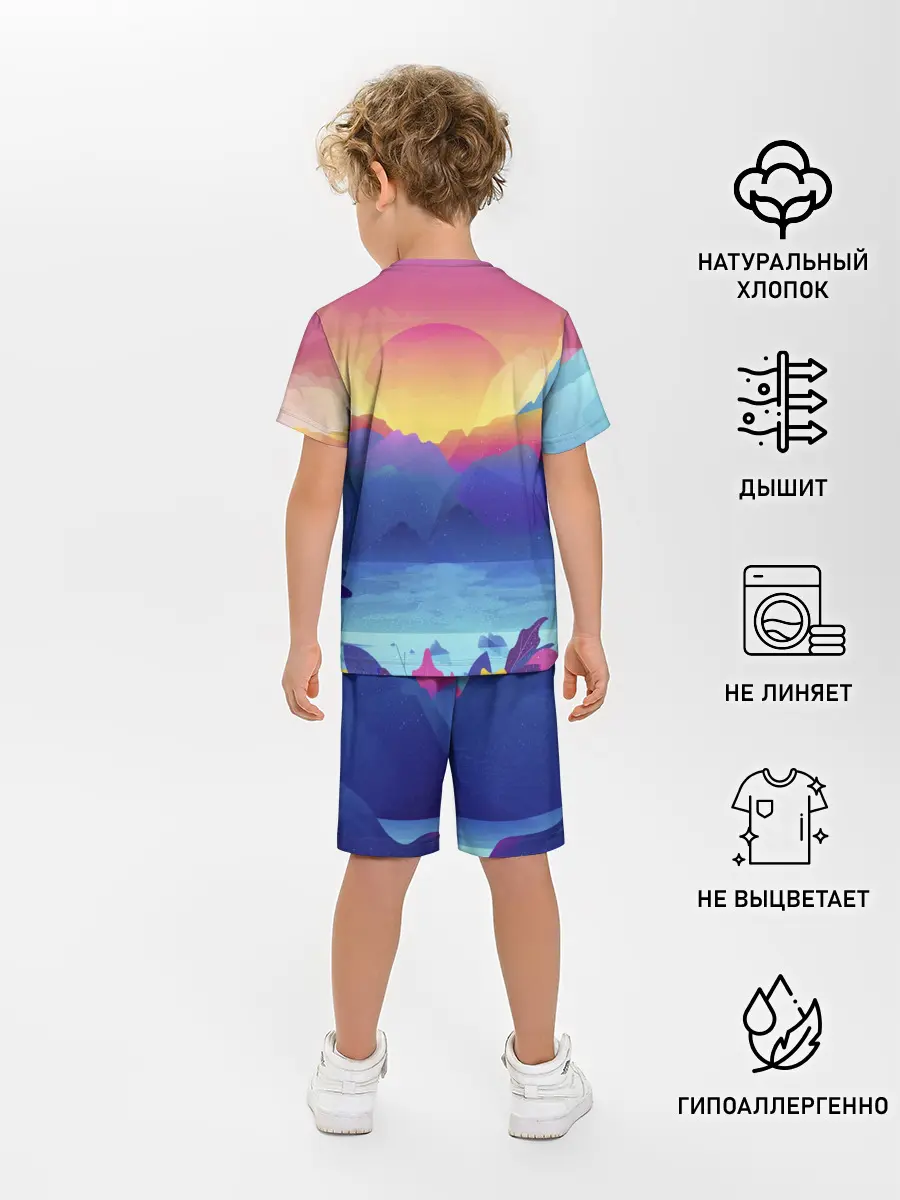 Детская пижама с шортами / Красочные Горы