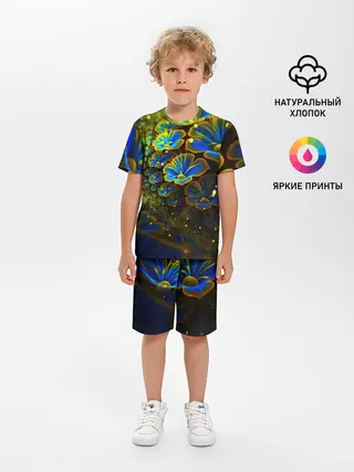 Детская пижама с шортами / Ночные Цветочки