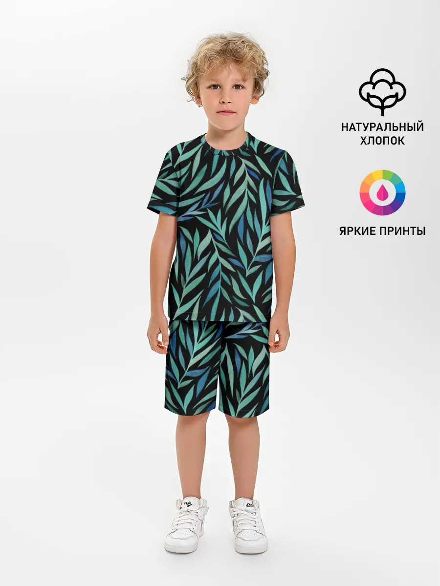 Детская пижама с шортами / Растительный орнамент