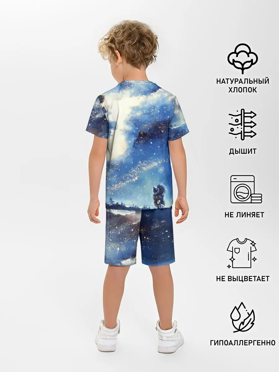 Детская пижама с шортами / Ёжик в космосе