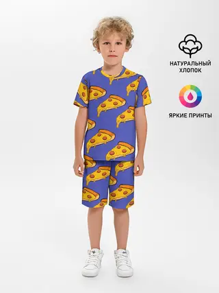 Детская пижама с шортами / Кусочки пиццы