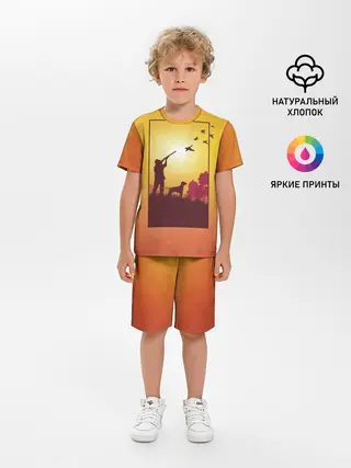 Детская пижама с шортами / Охотник с собакой