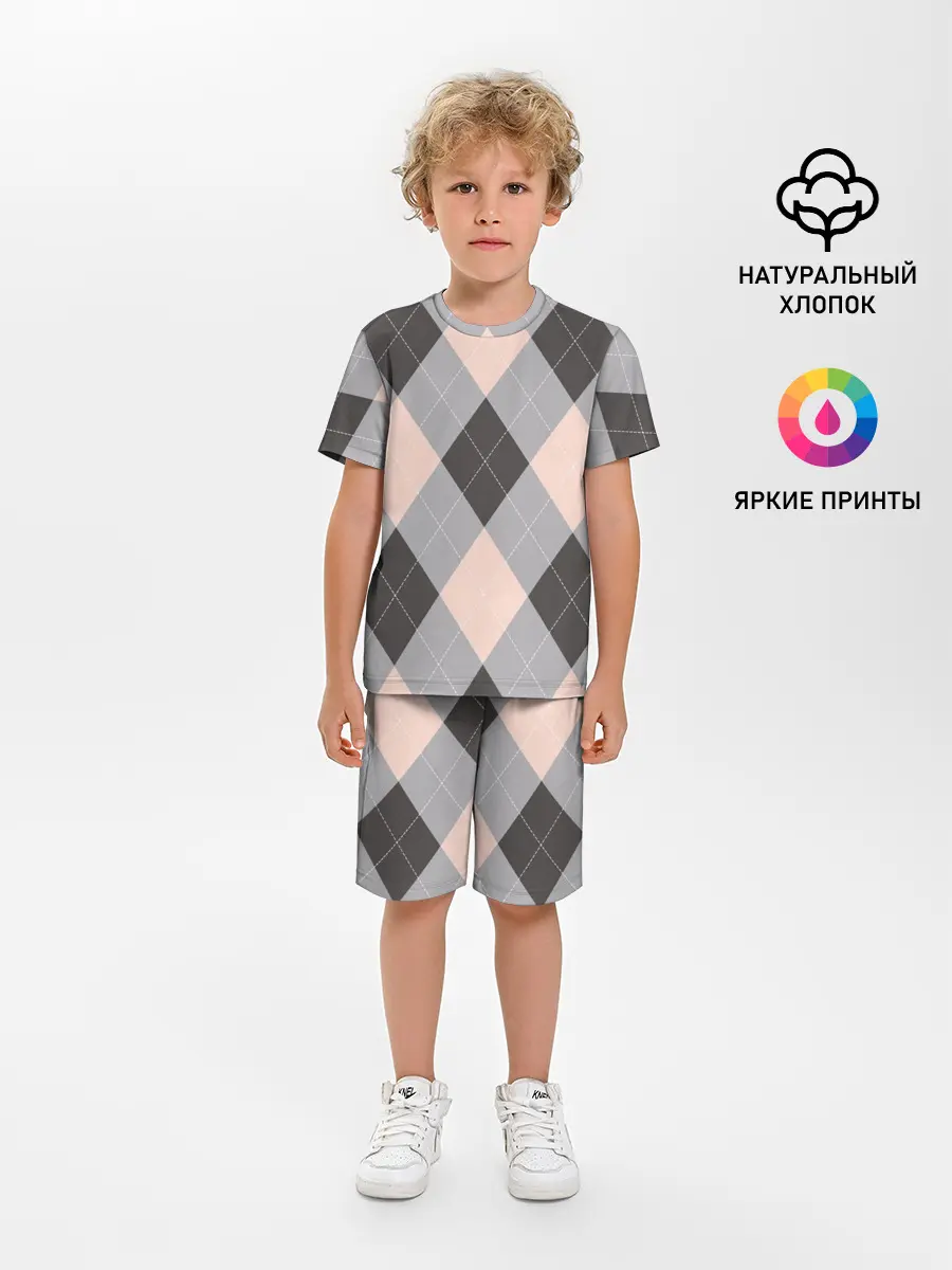 Детская пижама с шортами / Шотландка | Tartan