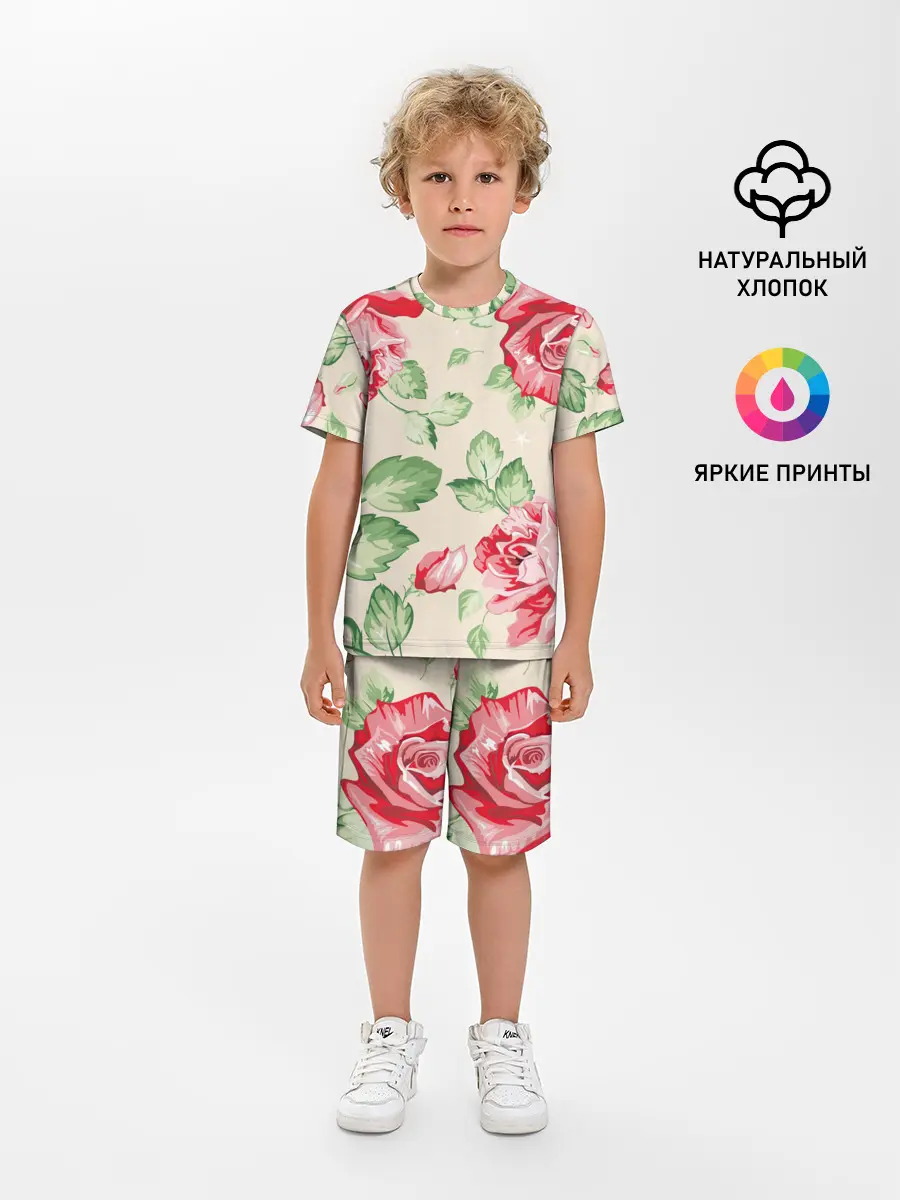 Детская пижама с шортами / Розы