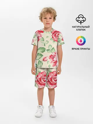 Детская пижама с шортами / Розы