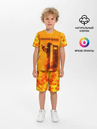 Детская пижама с шортами / CS GO FIRE | КС ГО