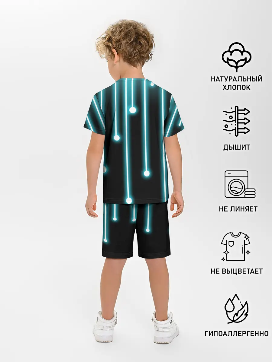 Детская пижама с шортами / Неон