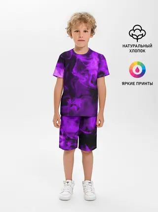 Детская пижама с шортами / Неоновый Дым