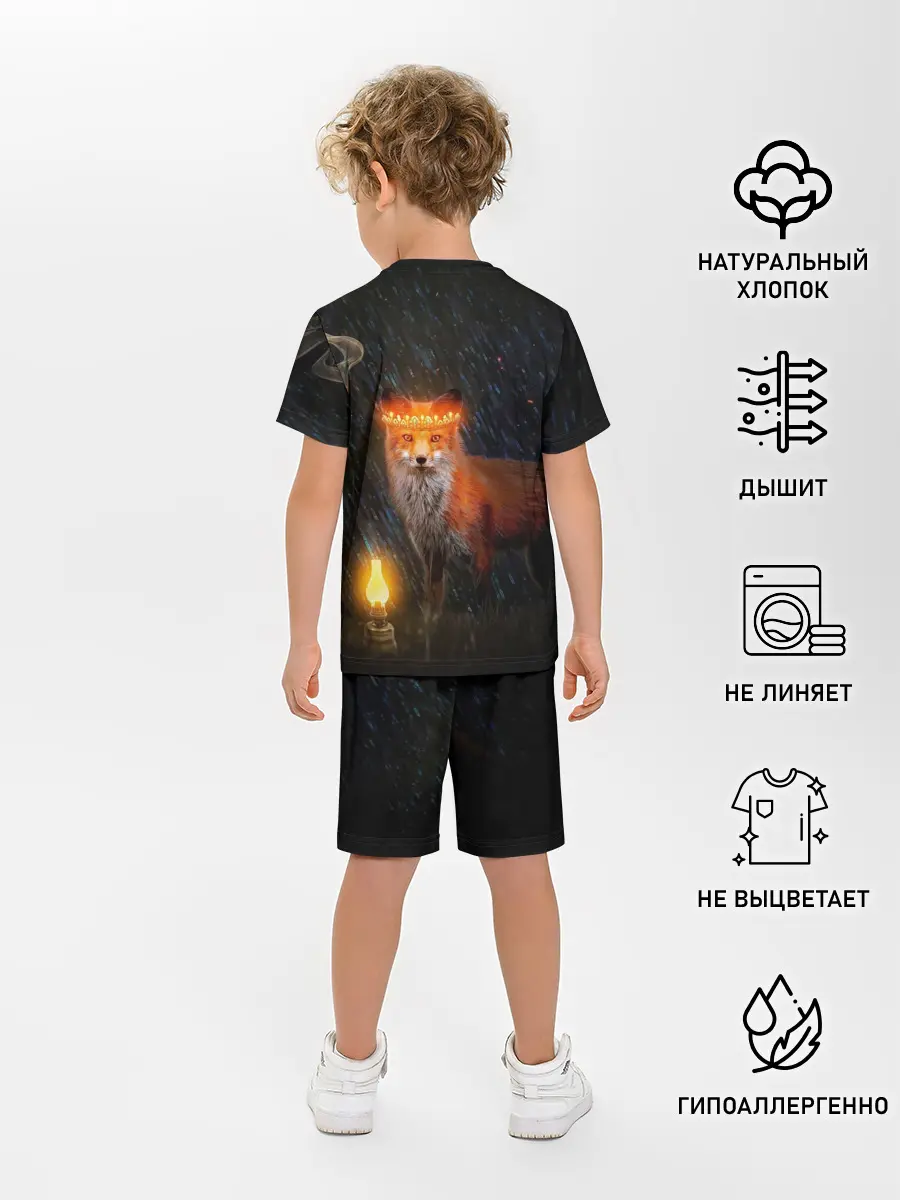 Детская пижама с шортами / Лиса с огненной короной