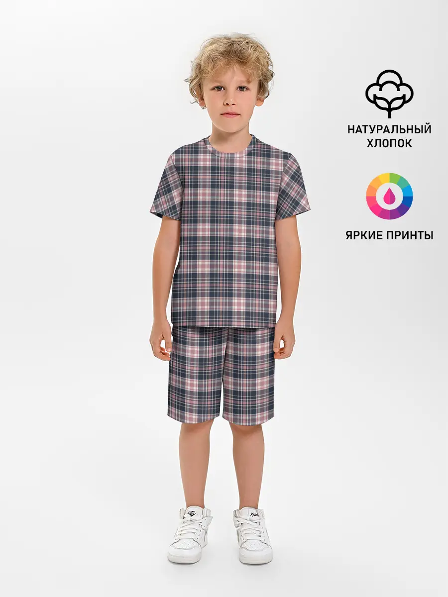 Детская пижама с шортами / Клеточный узор