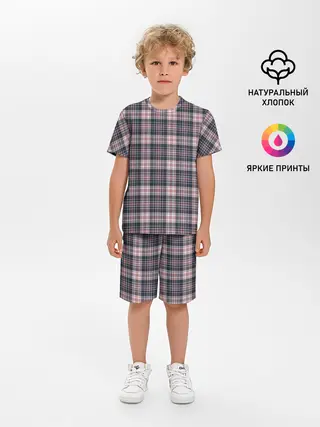 Детская пижама с шортами / Клеточный узор