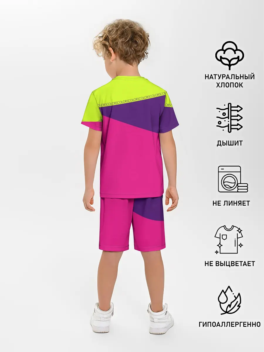 Детская пижама с шортами / Треугольники с розовым