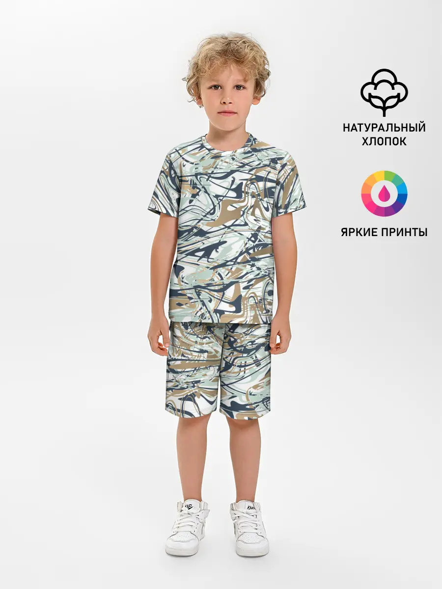 Детская пижама с шортами / Узор красками