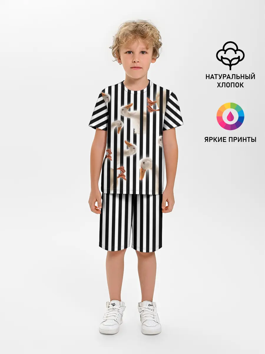 Детская пижама с шортами / Гуси