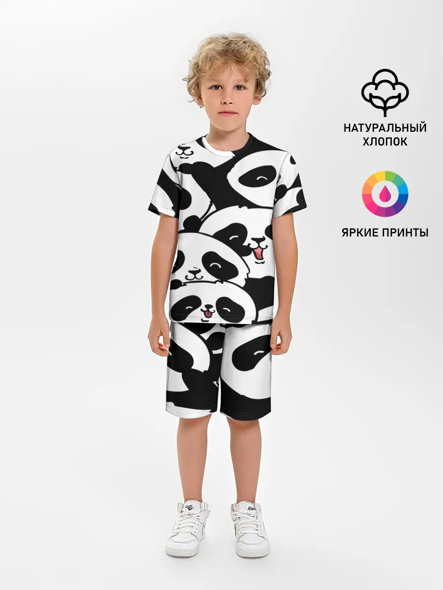 Детская пижама с шортами / панды