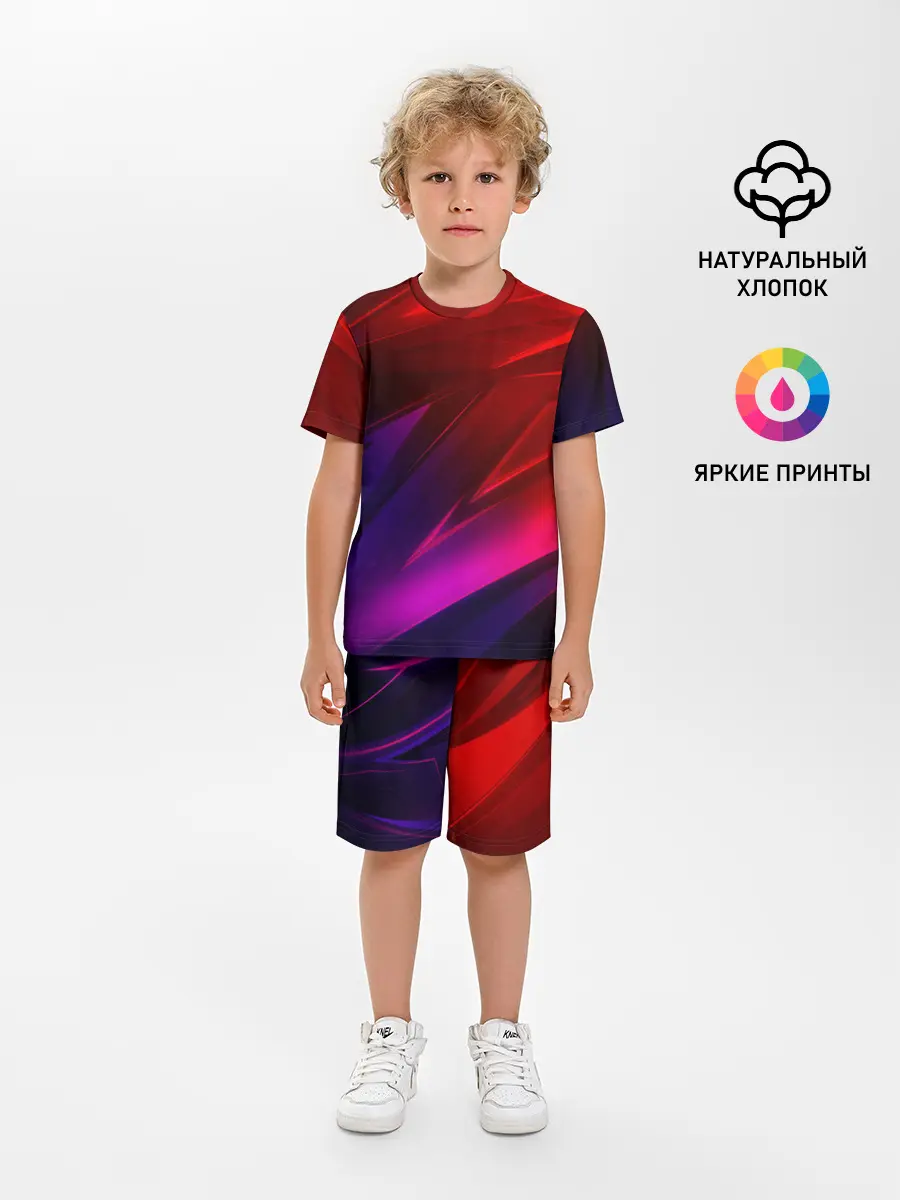 Детская пижама с шортами / NEON GEOMETRY STRIPES