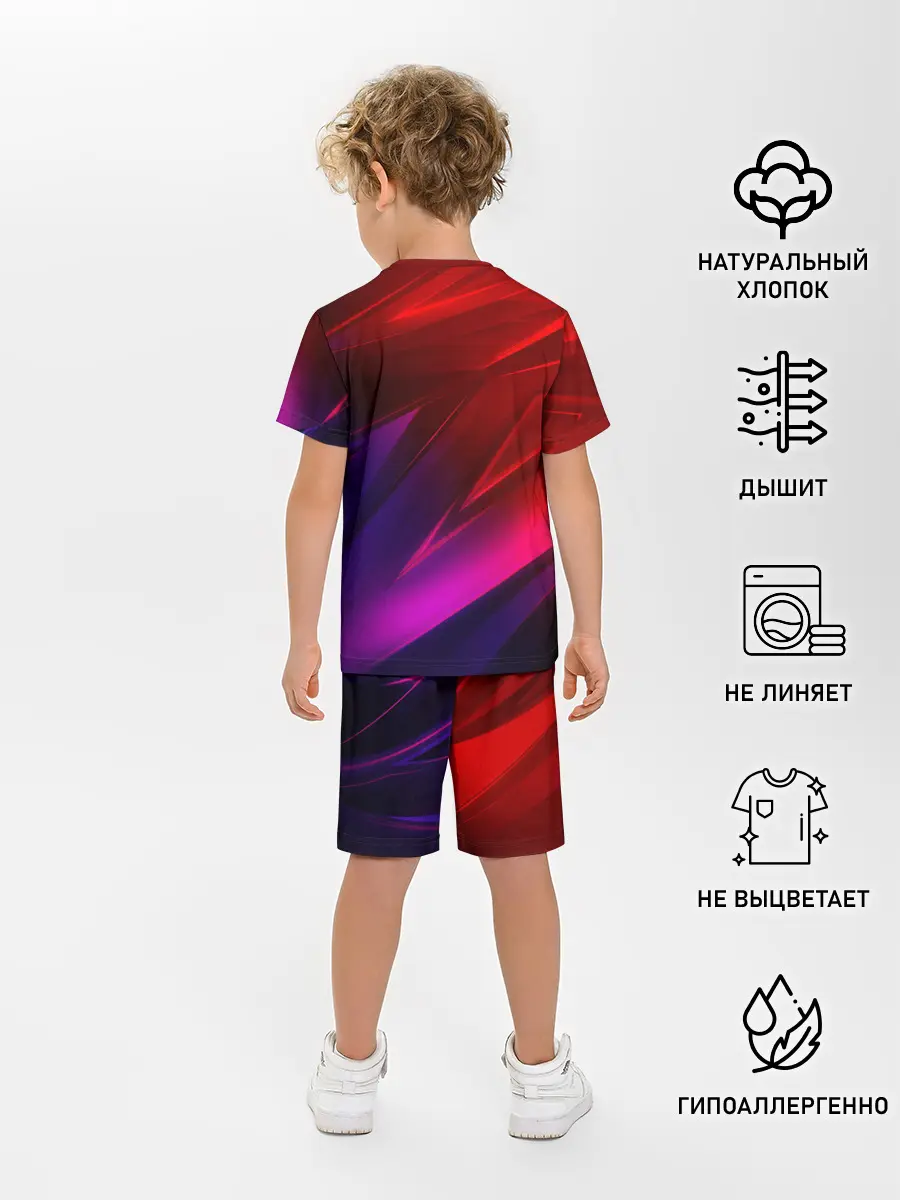 Детская пижама с шортами / NEON GEOMETRY STRIPES