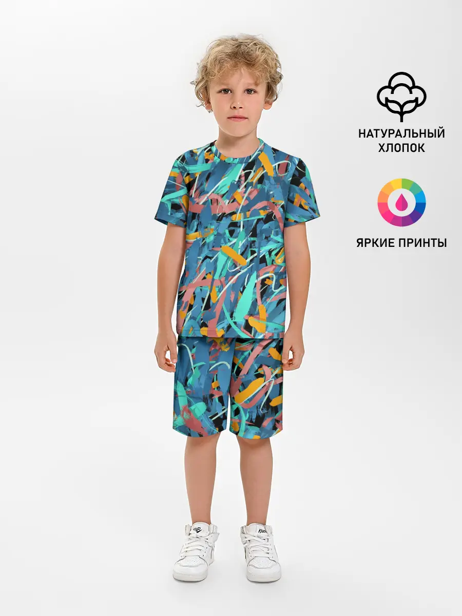 Детская пижама с шортами / Яркие краски