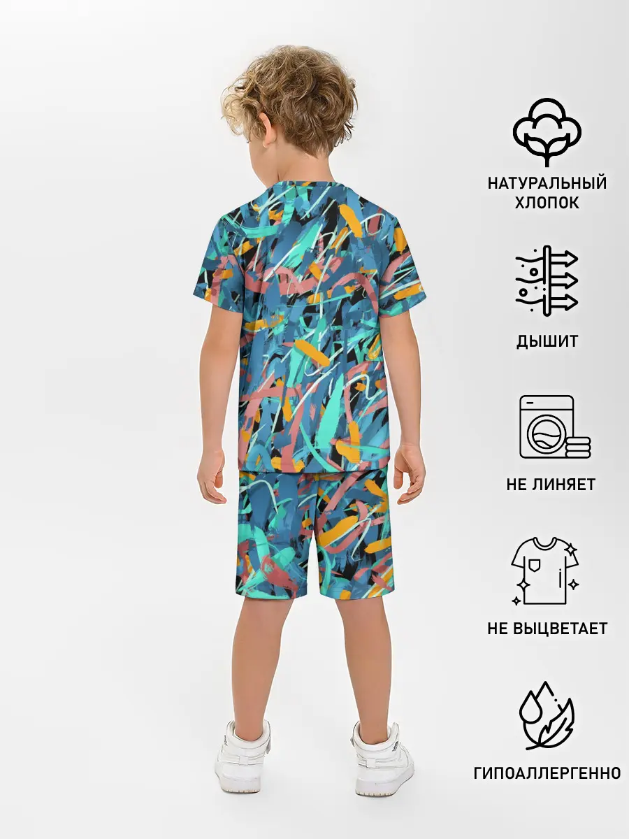 Детская пижама с шортами / Яркие краски