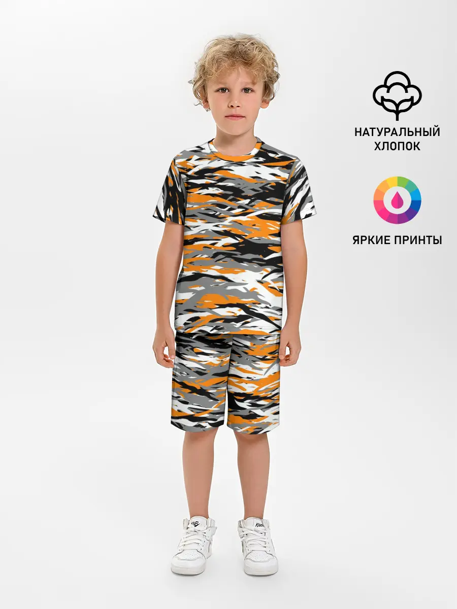 Детская пижама с шортами / Тигровый камуфляж