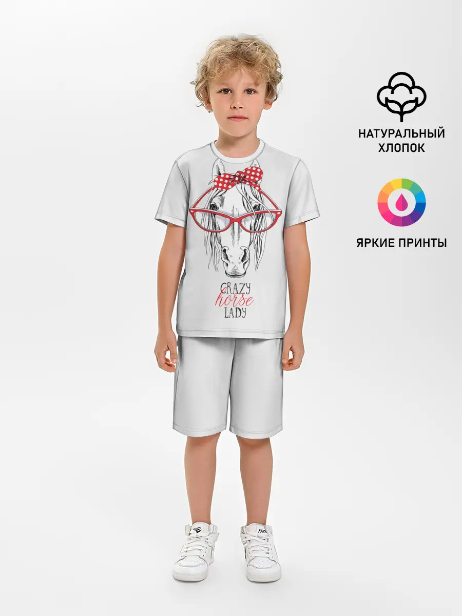 Детская пижама с шортами / Crazy horse lady