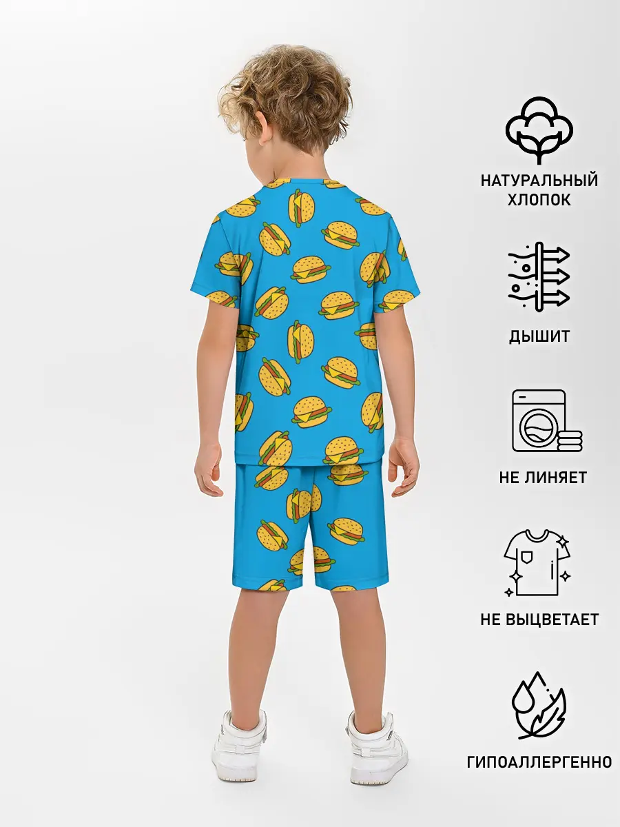 Детская пижама с шортами / БУРГЕРЫ