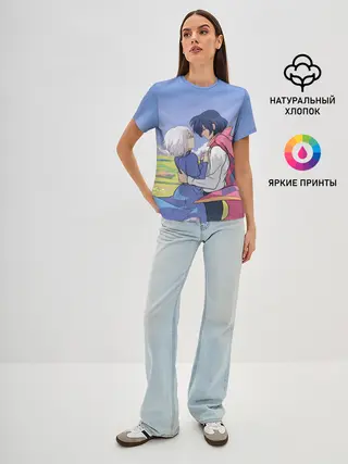 Женская базовая футболка / Ходячий замок Howl