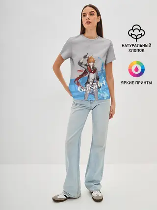 Женская базовая футболка / Genshin Impact - Tartaglia