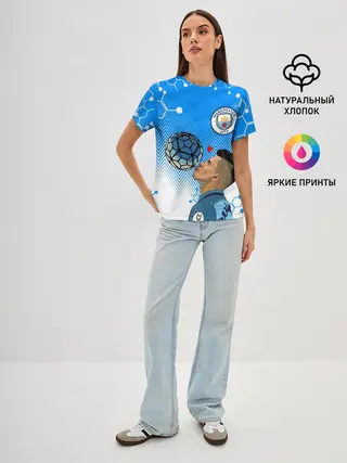 Женская базовая футболка / СЕРХИО АГУЭРО / МАНЧЕСТЕР СИТИ