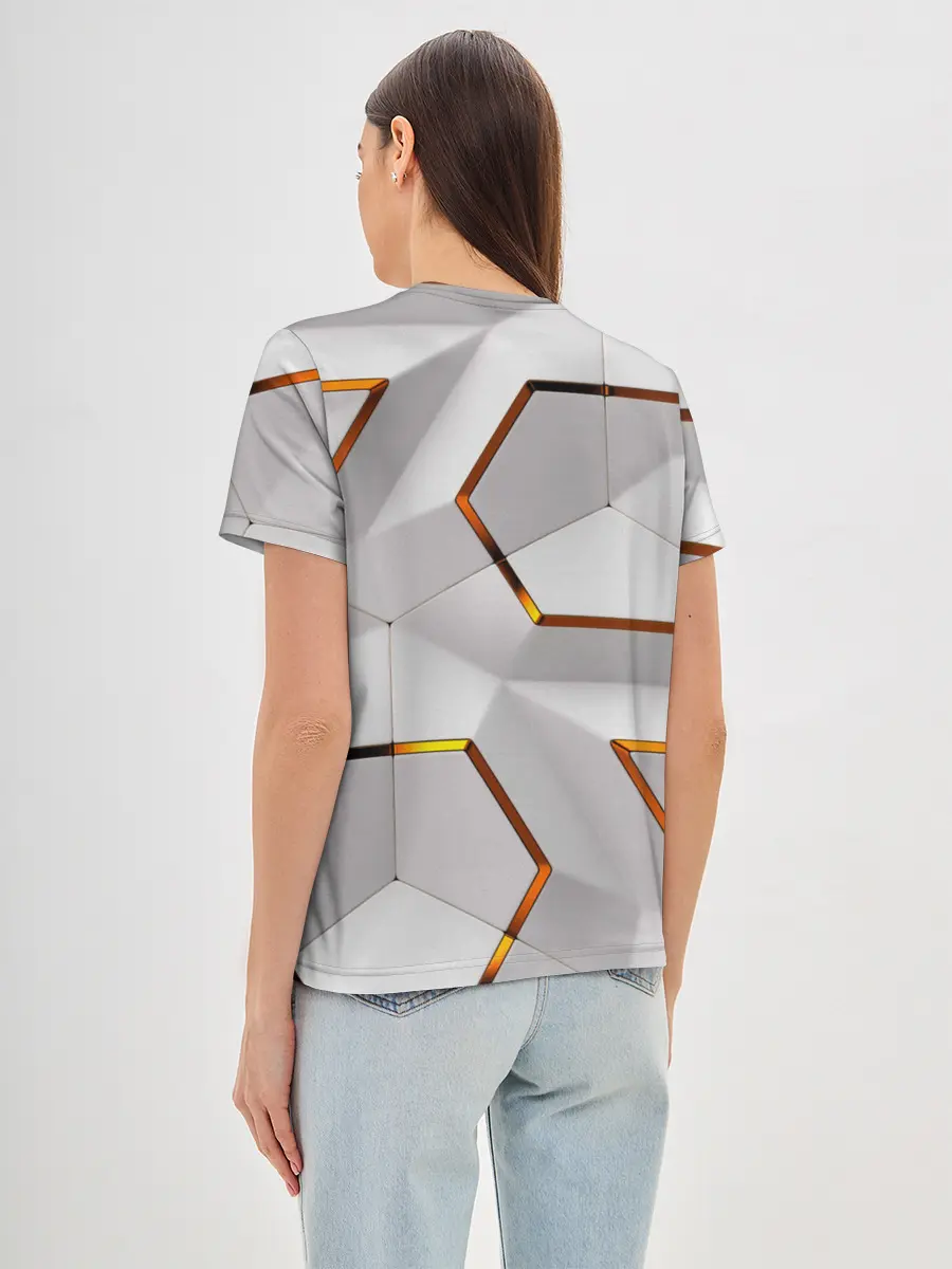 Женская базовая футболка / 3D абстракция Iron