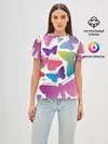 Женская базовая футболка / БАБОЧКИ ПАТТЕРН | BUTTERFLY PATTERN