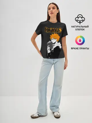 Женская базовая футболка / Шоё Хината | Haikyuu!!