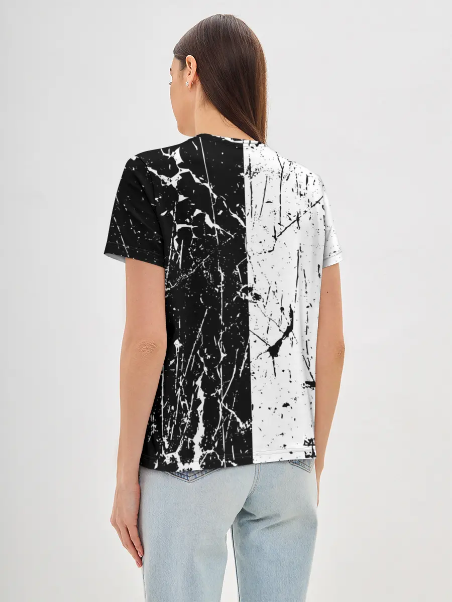 Женская базовая футболка / ЧБ ГРАНЖ | RED BUTTERFLY