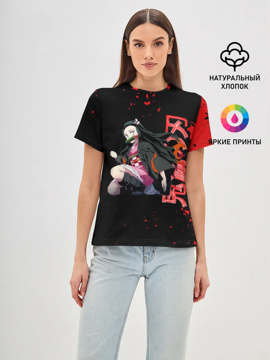 Женская базовая футболка / Незуко Камадо Kimetsu no Yaiba