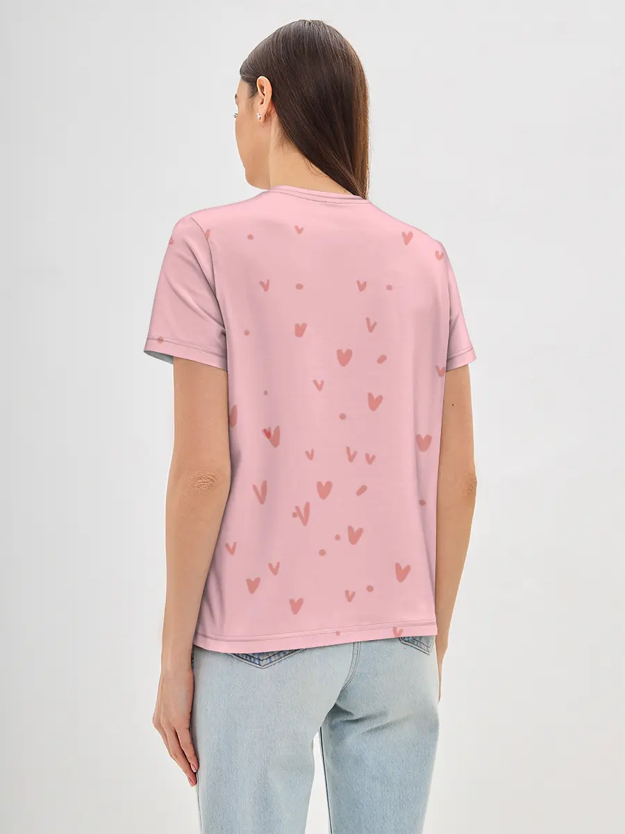 Женская базовая футболка / Catgirl pink