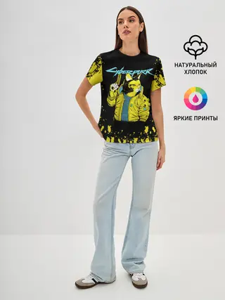 Женская базовая футболка / CyberPunk 2077