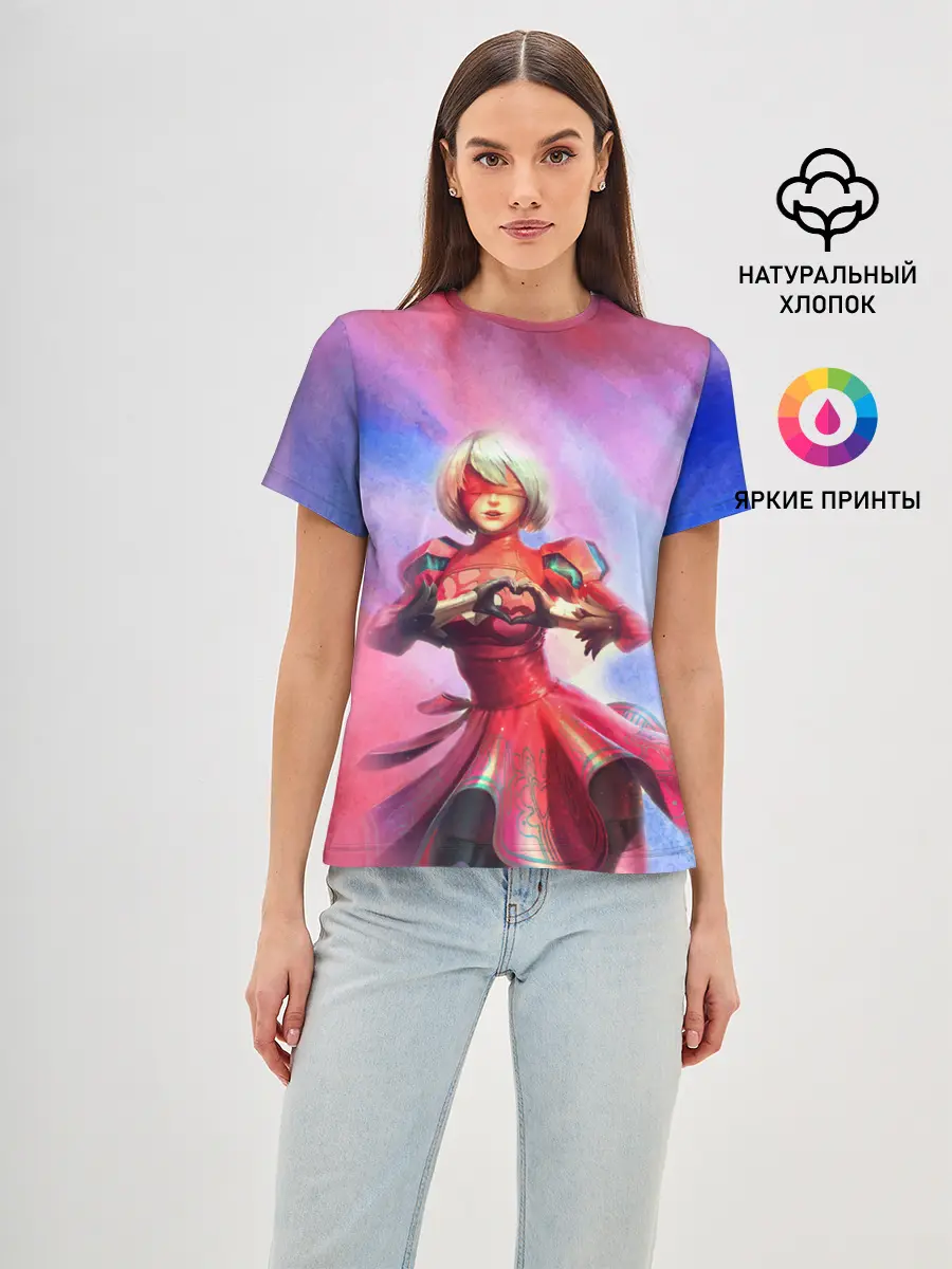 Женская базовая футболка / 2B Love | Nier Automata