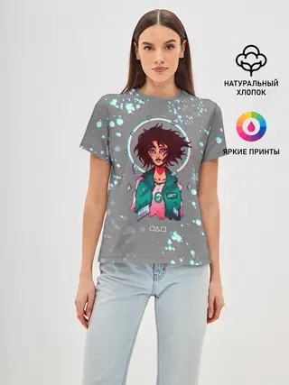 Женская базовая футболка / 067 | ГЛИТЧ