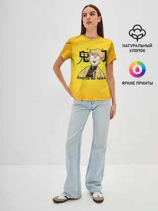 Женская базовая футболка / Зеницу Агацума Kimetsu no Yaiba