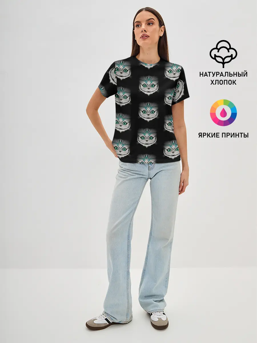 Женская базовая футболка / Чеширские котики