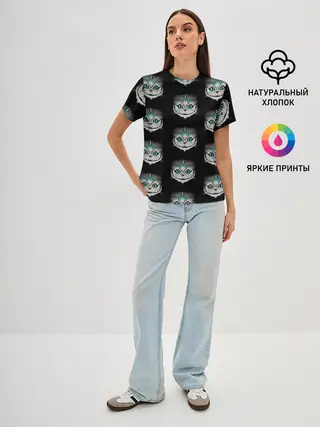 Женская базовая футболка / Чеширские котики