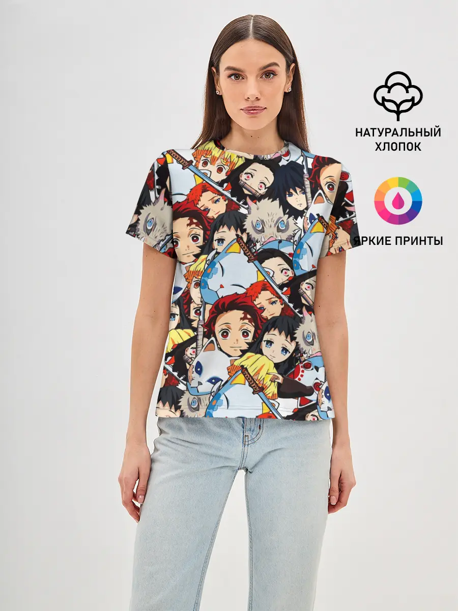 Женская базовая футболка / КЛИНОК, РАССЕКАЮЩИЙ ДЕМОНОВ