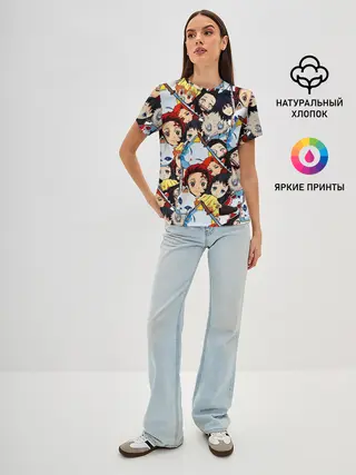 Женская базовая футболка / КЛИНОК, РАССЕКАЮЩИЙ ДЕМОНОВ