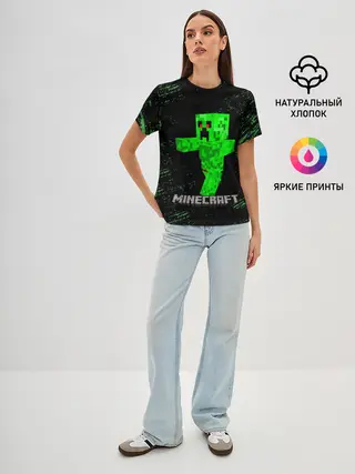Женская базовая футболка / MINECRAFT CREEPER