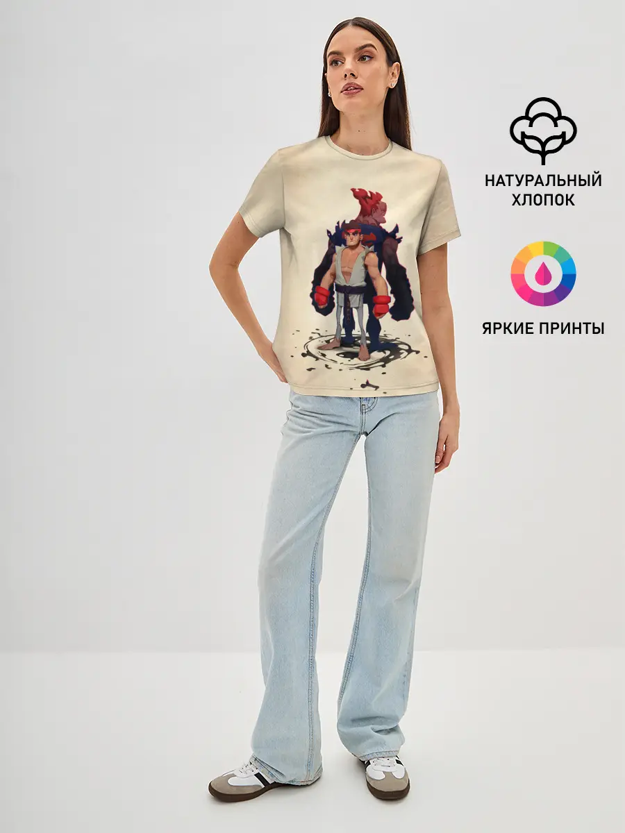 Женская базовая футболка / Рю и Акума