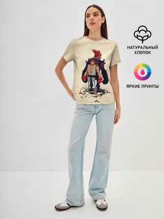 Женская базовая футболка / Рю и Акума