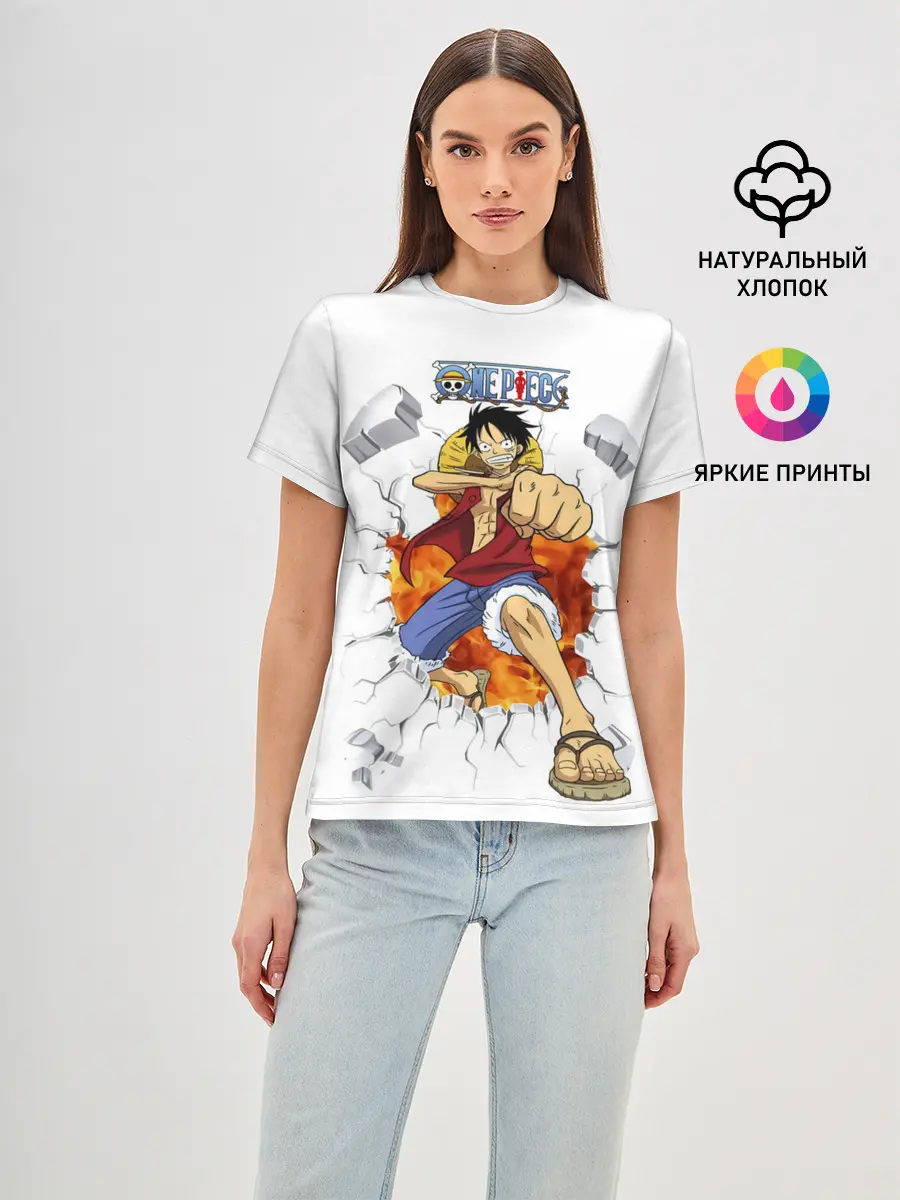 Женская базовая футболка / Луффи One Piece. Большой куш